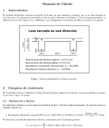 Imagen de Cálculo de losa nervada